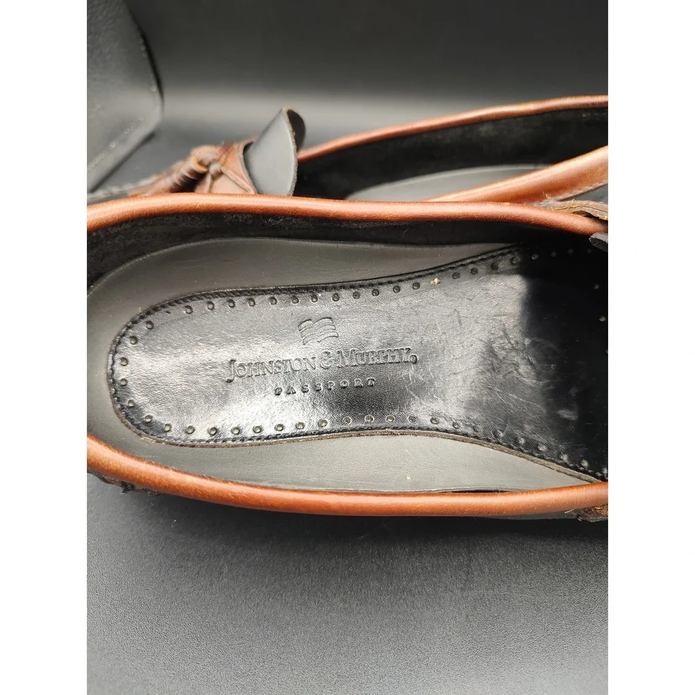 Johnston & Murphy Passport Mens 10.5 M Two‎ Tone Black Brown Tassel Loafers 905